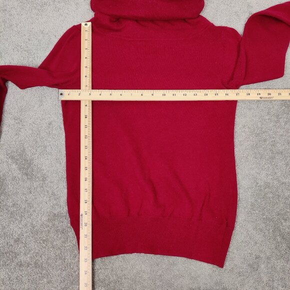 Jacob Women's Turtleneck Sweater Size M Red Viscose Cotton Cashmere Wool Stretch - Picture 6 of 8